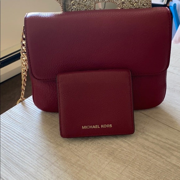 Michael Kors Handbags - MK Red Bag And Wallet